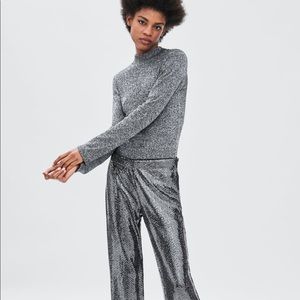 Long Sleeve Top w/ Metallic Thread